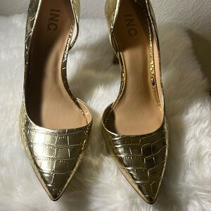 INC Womens Gold D’orsay Kenjay Pumps- 10 1/2 size
